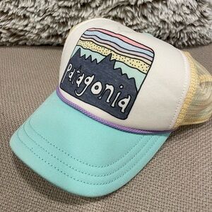 Patagonia Cream and Mint Trucker Hat
